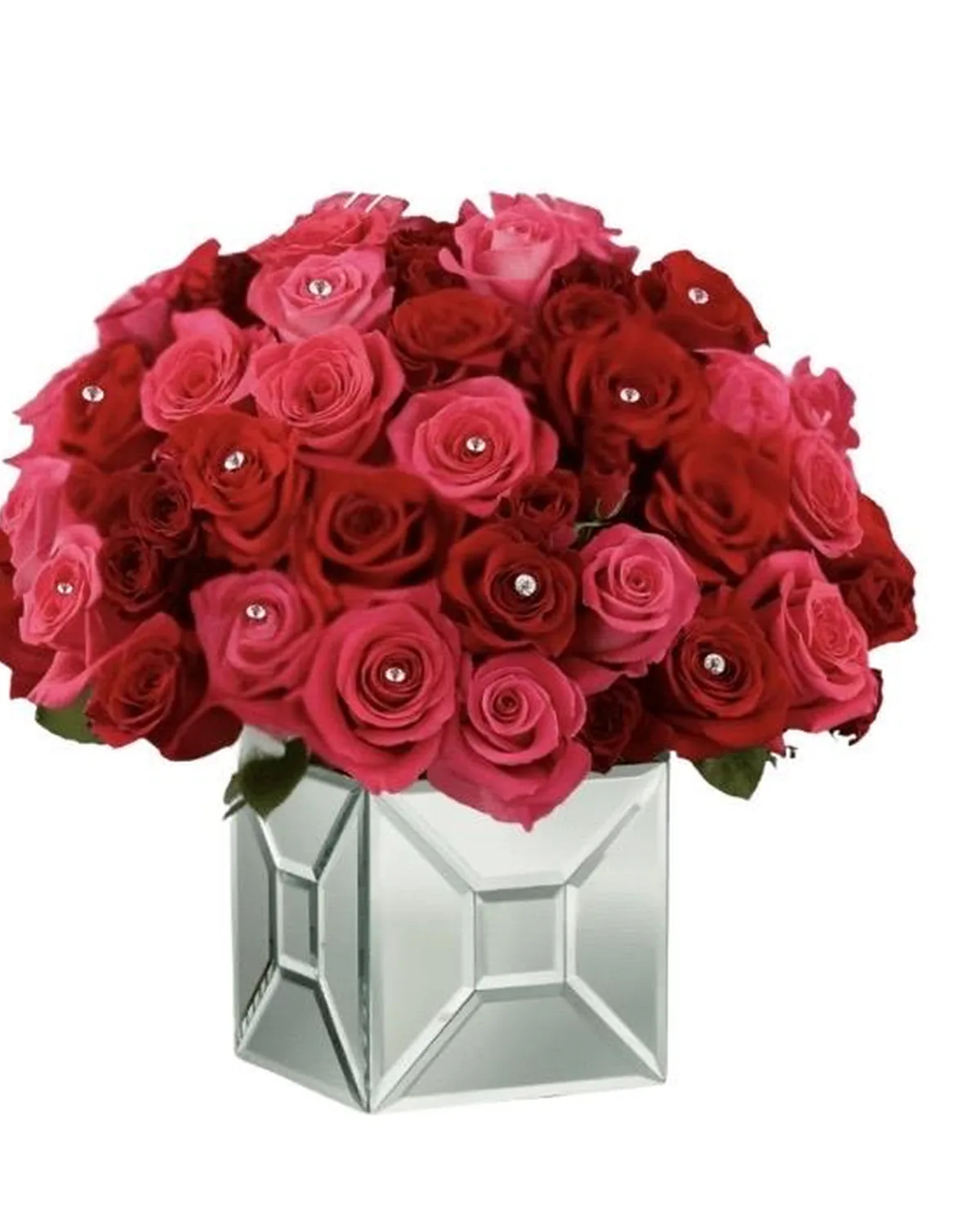 Red & Pink Romantic Flower Arrangement — MAYDE floral delivery on DoorDash