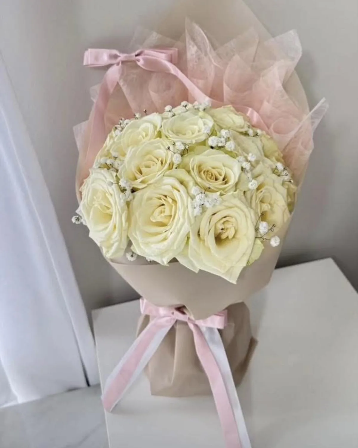 White Rose Bouquet — MAYDE floral delivery on DoorDash